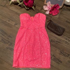 TOBI Bright pink sequin mini dress